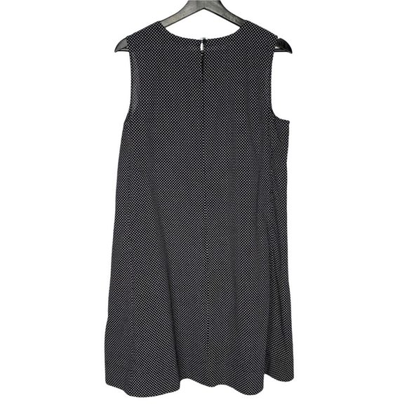 Eileen Fisher Black Organic Cotton Sleeveless Micro Print Swing Dress Medium - Picture 2 of 10